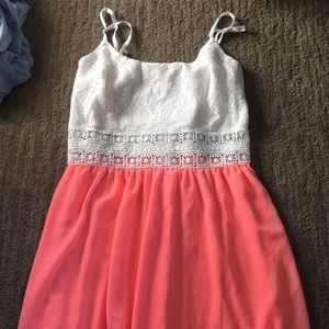 Coral/White Dress
